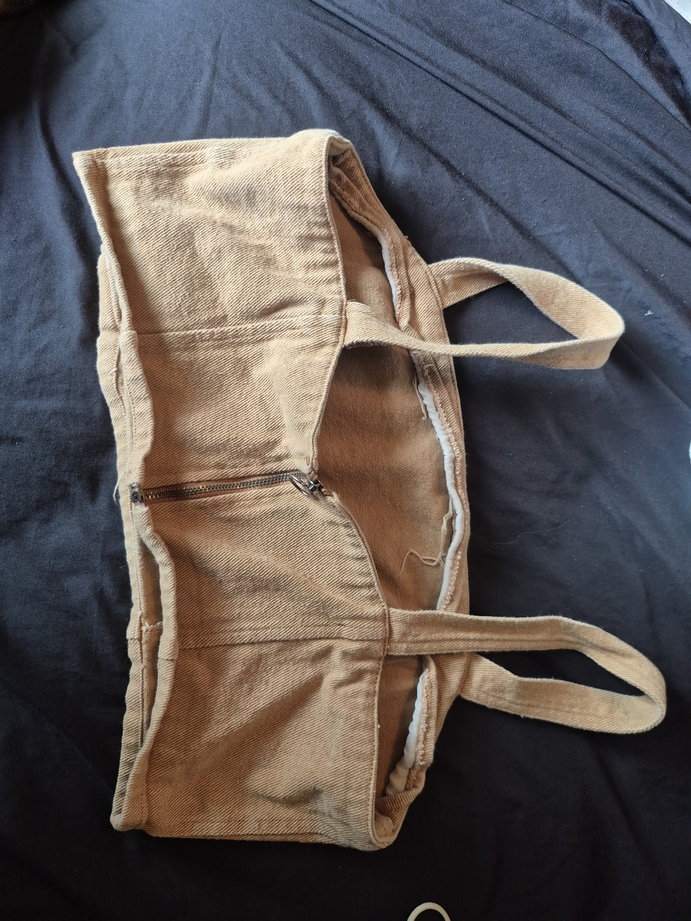 Tan Faux Button Crop Top - Picture 4 of 7